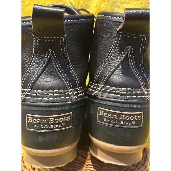 LL Bean Mens Dark Brown Leather Hunting Shoe Duck Boots 9M Vintage Outdoors rain - Picture 3 of 11